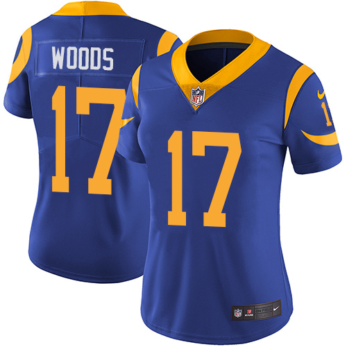 Nike Rams #17 Robert Woods Royal Blue Alternate Women's Stitched NFL Vapor Untouchable Limited Jersey